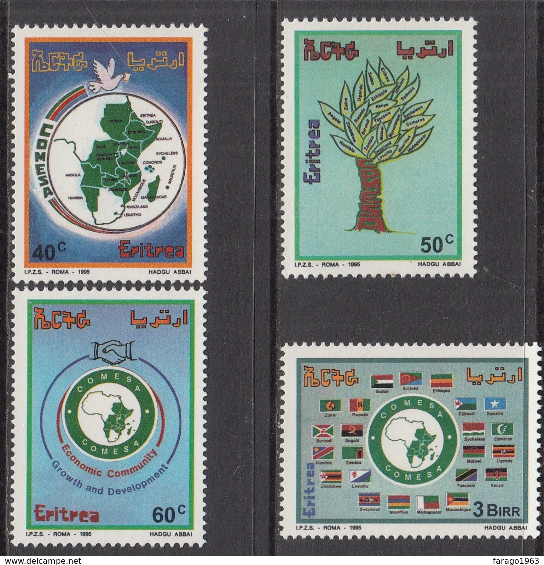 1995 Eritrea COMESA Flags Maps  Complete Set Of 4 MNH - Eritrea