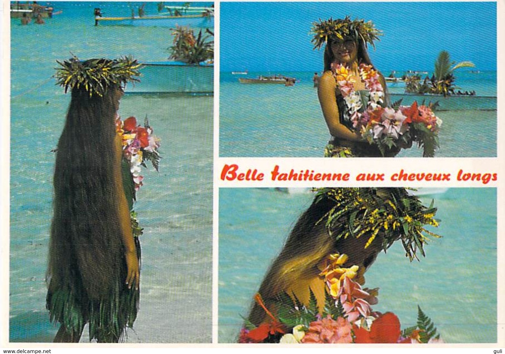 @ Polynésie Française- Belle Tahitienne Aux Cheveux Longs  (fleur Fleurs) -TEVA SYLVAIN 736 Tahiti - Polynésie Française