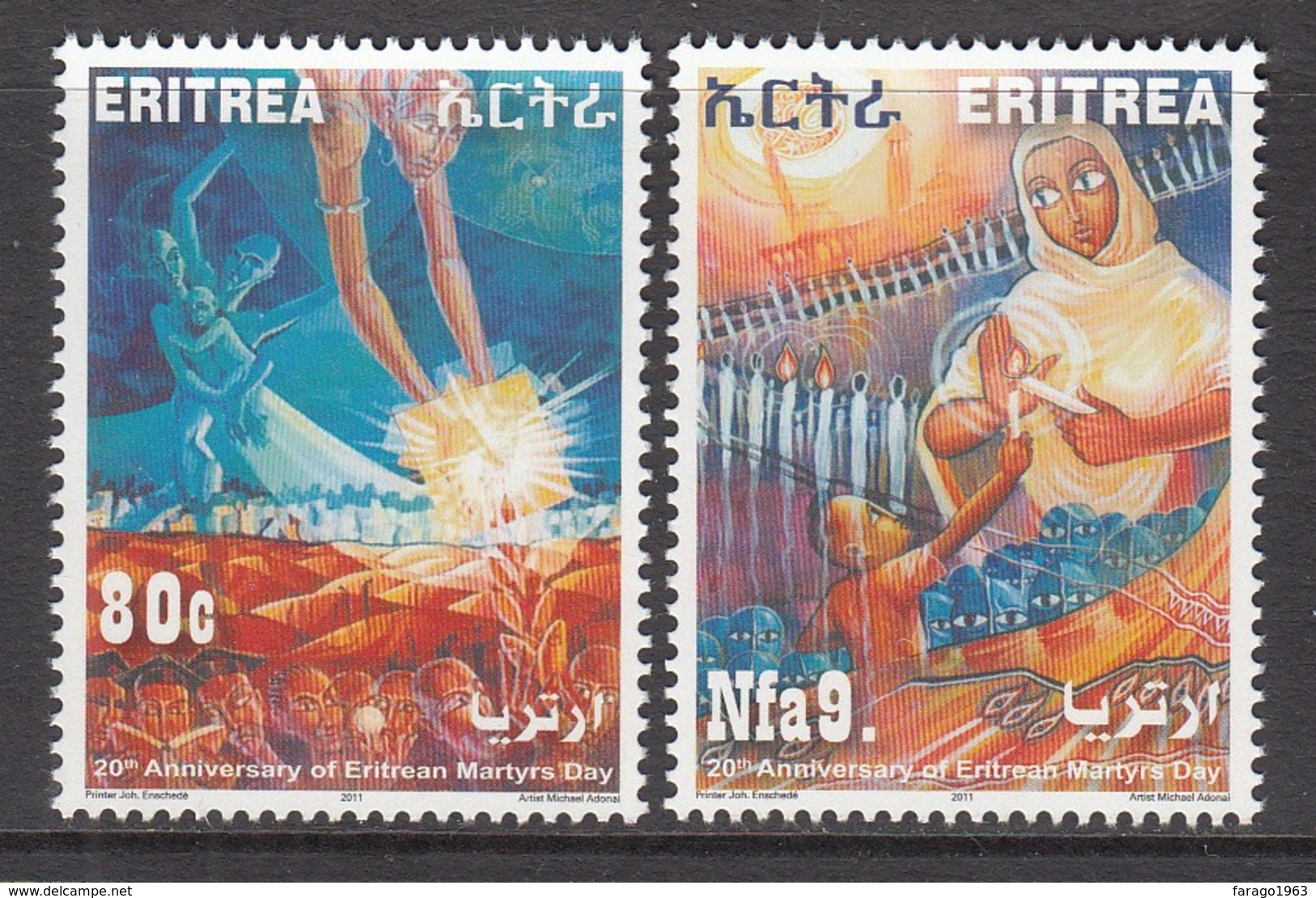 2011 Eritrea Martyrs Day Complete Set Of 2 MNH - Eritrea