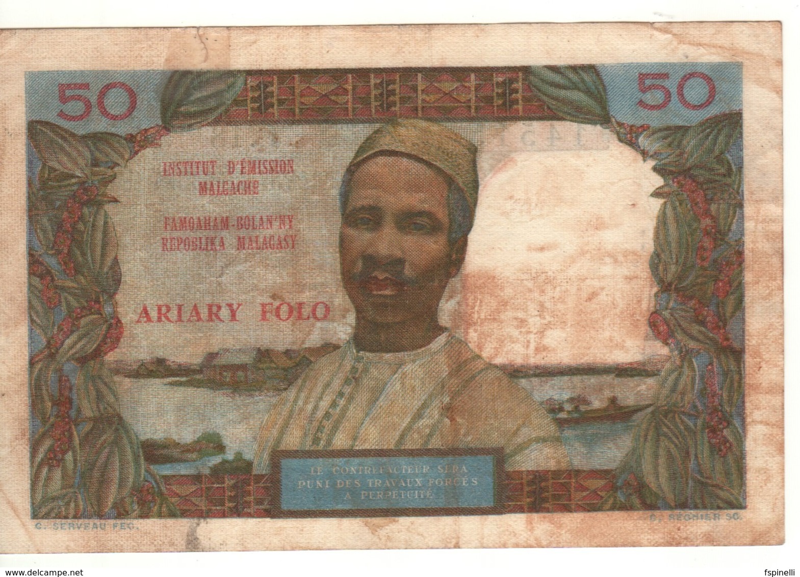 MADAGASCAR  50 Francs      P61  (ND 1969) - Madagascar