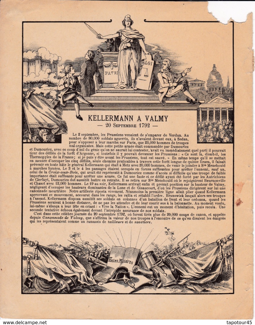 Ce Ci N Est Pas Un Protège Cahier Mais Une Couverture De Cahier D'écolier (18x22) 4 Pages "Kellermann à Valmy" S H 11 - Book Covers