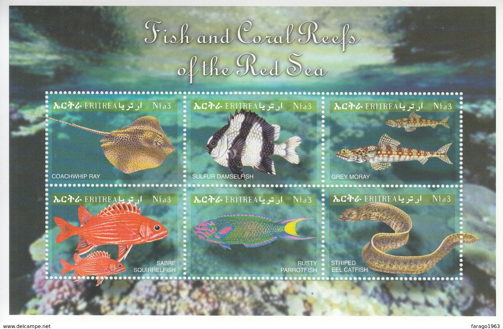 2000 Eritrea Fish And Coral Reef Of The Red Sea Miniature Sheet Of 6 MNH - Eritrea