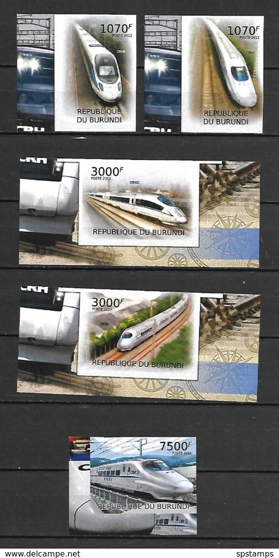 Burundi 2012 Trains - China IMPERFORATE MNH - Nuovi