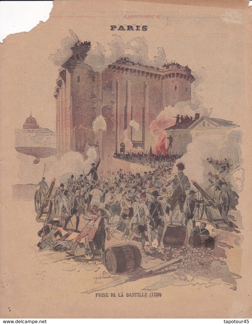 Ce Ci N Est Pas Un Protège Cahier Mais Une Couverture De Cahier D'écolier (18x22) 4 Pages "Paris" - Collections