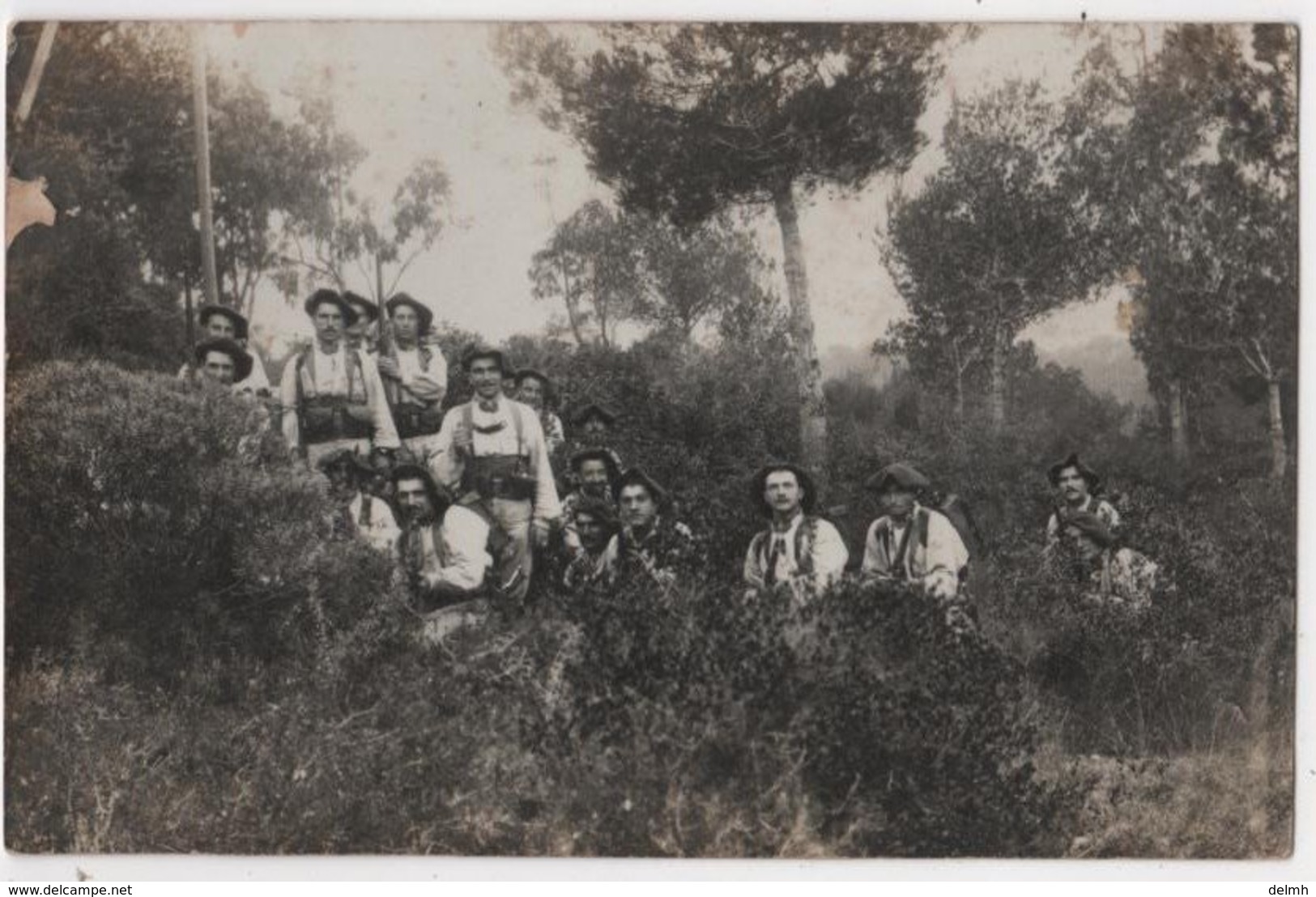 Carte Photo Par ARNAULT Le TREPORT Villefranche Sur Mer Groupe De Chasseurs Alpins - Villefranche-sur-Mer