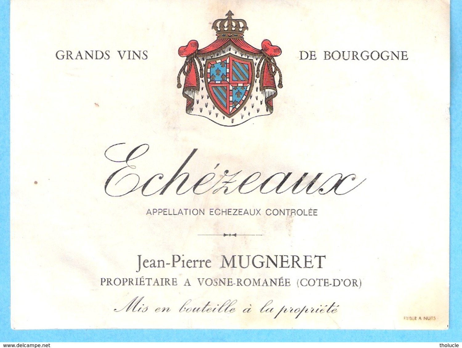 Etiquette-Vin De Bourgogne-Echézeaux-Jean-Pierre Mugneret à Vosne-Romanée (Côte D'Or) - Bourgogne