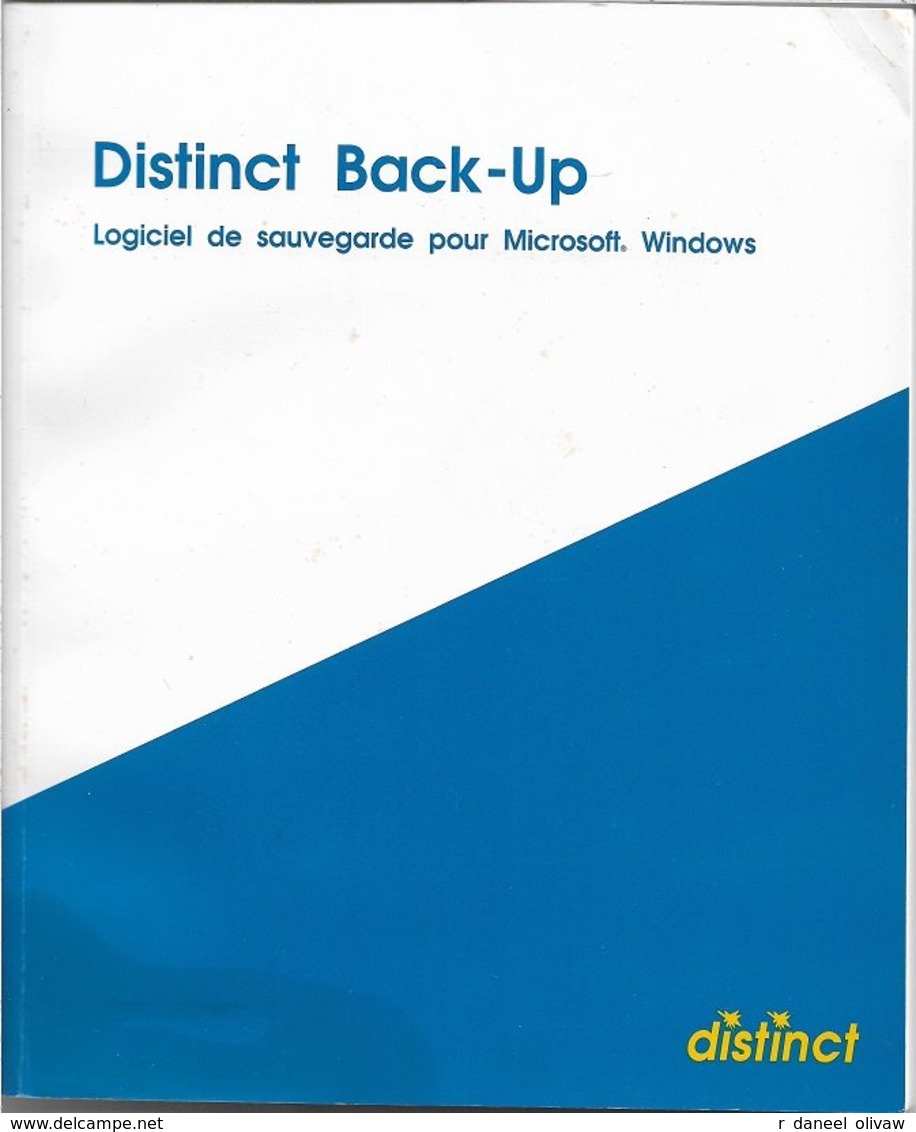 Distinct Back-Up, Sauvegarde Pour DOS 3.1 Et Supérieur, Et Windows 3 (1991, TBE+) - Autres & Non Classés