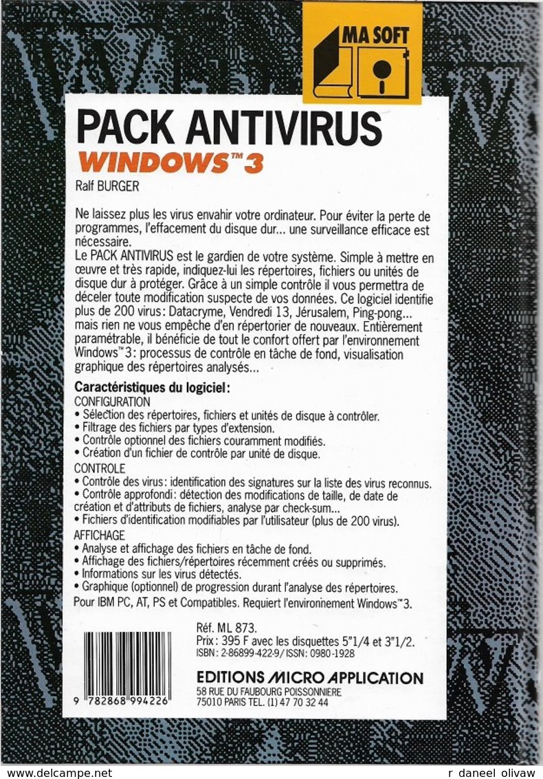 Pack Antivirus Pour Windows 3 (1990, TBE+) - Otros & Sin Clasificación