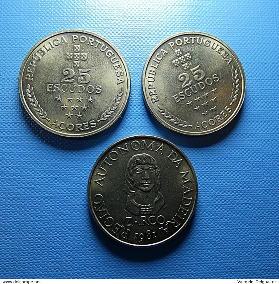 Portugal 3 Coins 25 Escudos Açores And Madeira - Alla Rinfusa - Monete