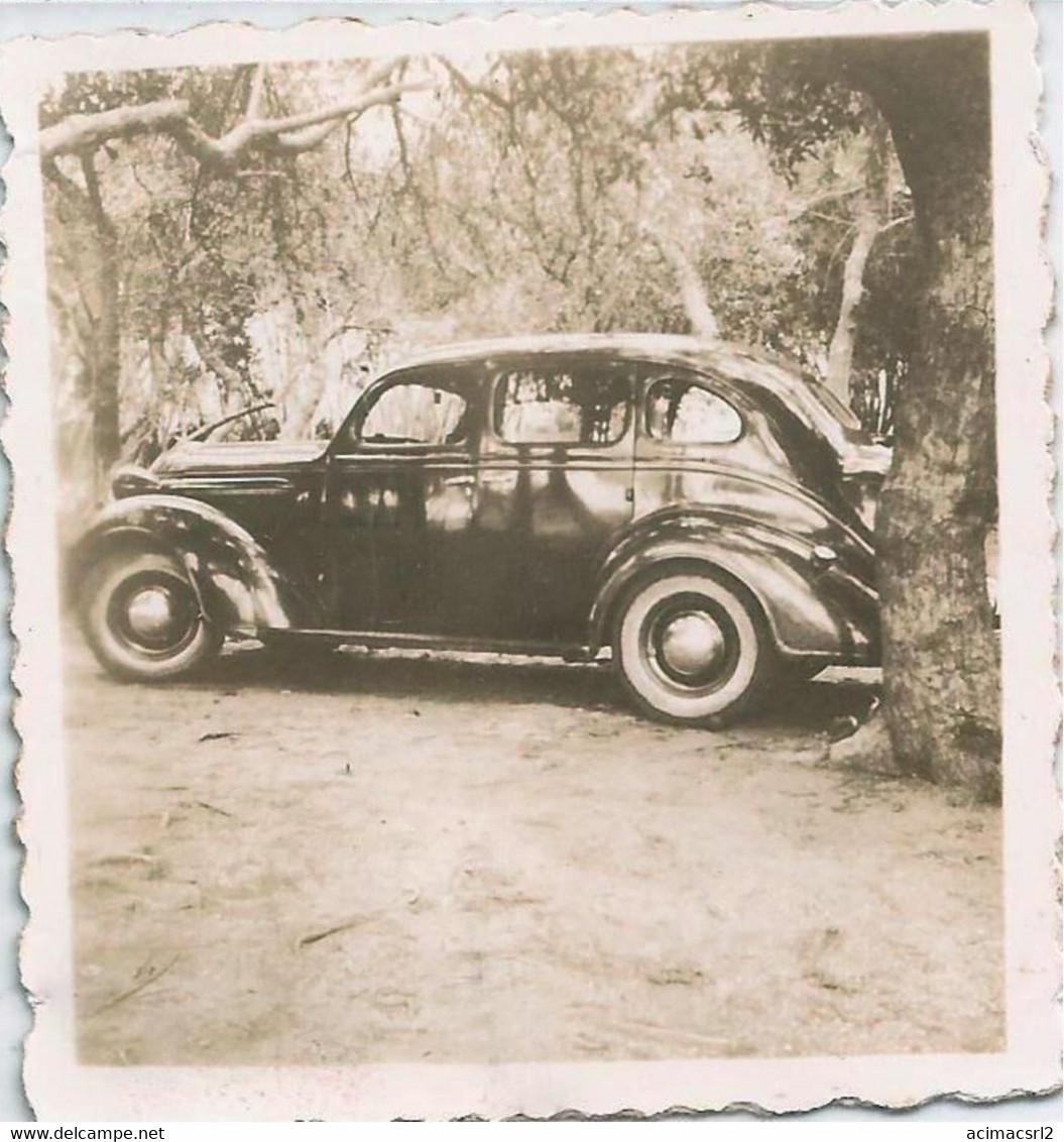 X2193 AUTO AUTOMOBILE VOITURE CAR Old Sedan FORD ? 1939 - Photo MINI Snapshot 6x6cm 1940' - Automobiles