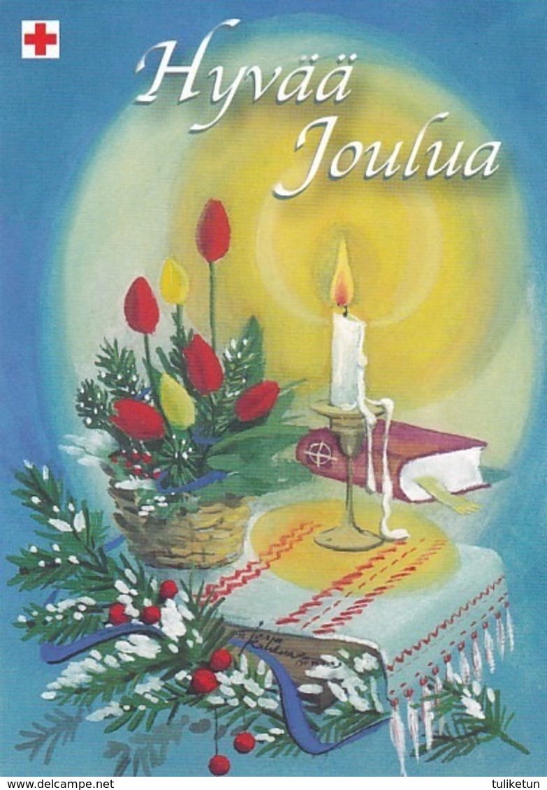 Postal Stationery - Candle Lighting - Bible - Flowers On The Table - Red Cross 2003 - Suomi Finland - Postage Paid - Other & Unclassified