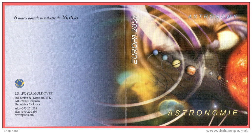 Moldova 2009 "Europa-CEPT 2009" "Astronomy" Non Perforated Booklet. Quality:100% - 2009