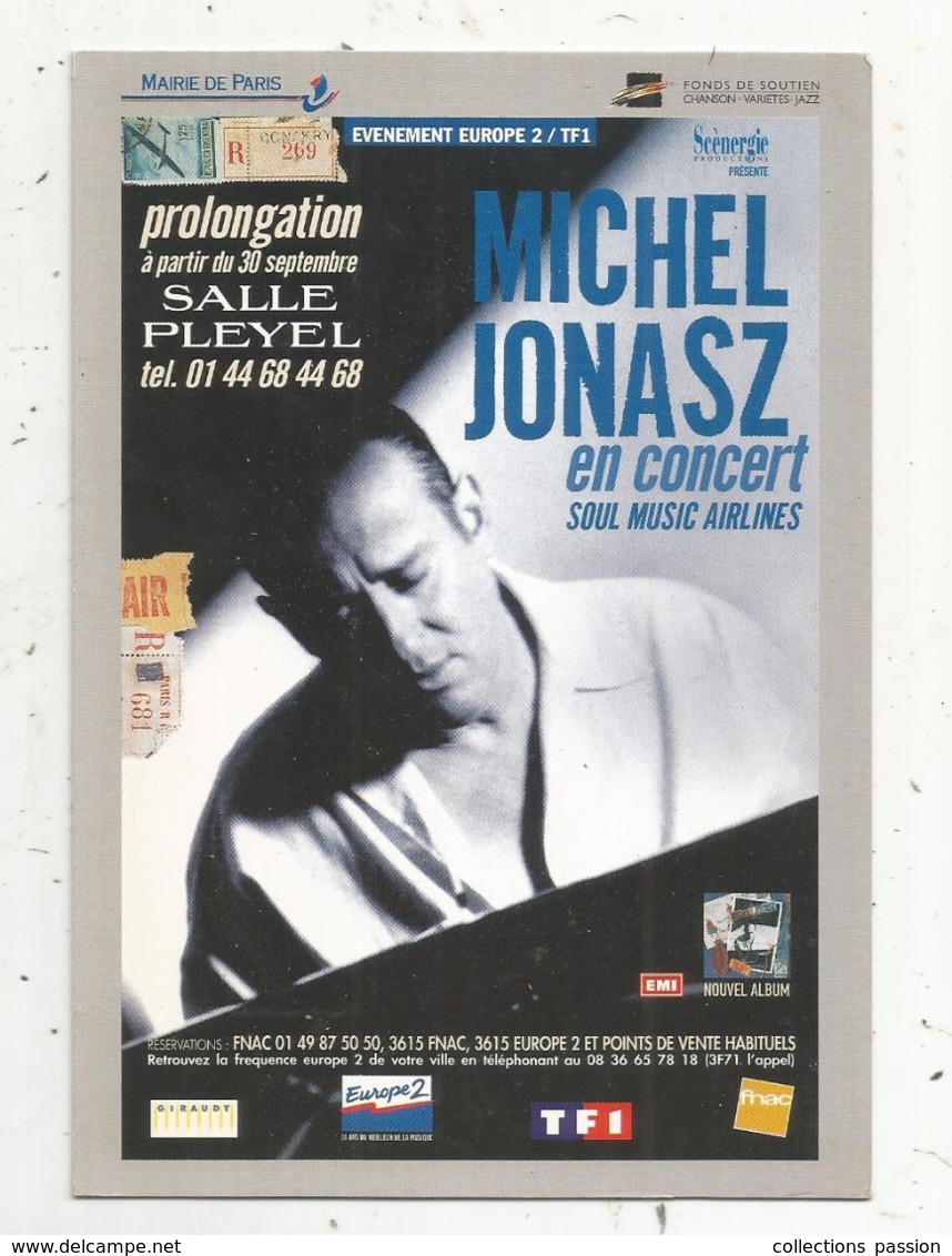 Cp,  Spectacle , Musique & Musiciens , MICHEL JONASZ En Concert , SALLE PLEYEL ,1997 ,dates De Tournée Au Verso - Music And Musicians