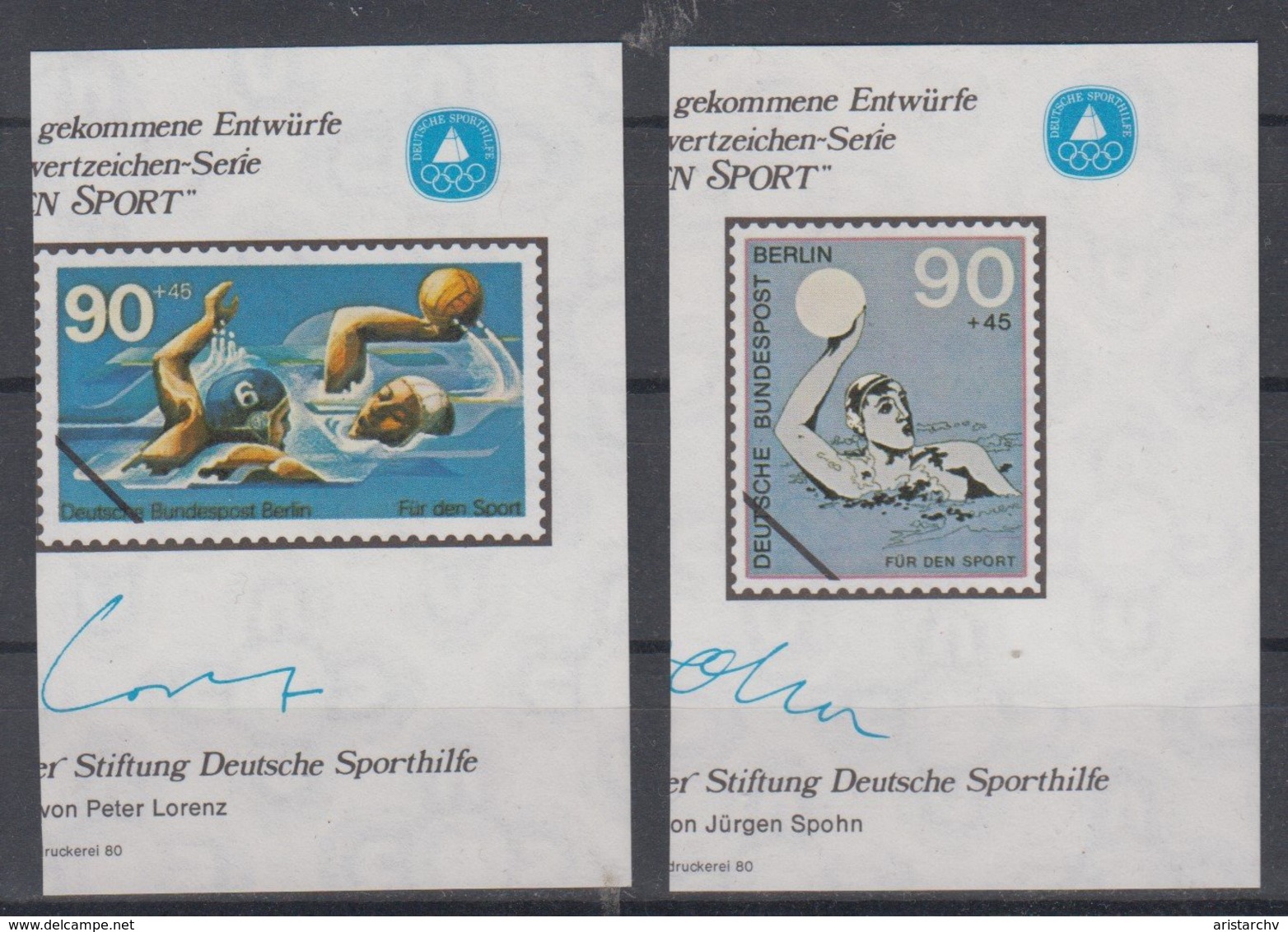 GERMANY BERLIN 1980 WATER POLO 2 S/SHEETS ESSAY - Wasserball