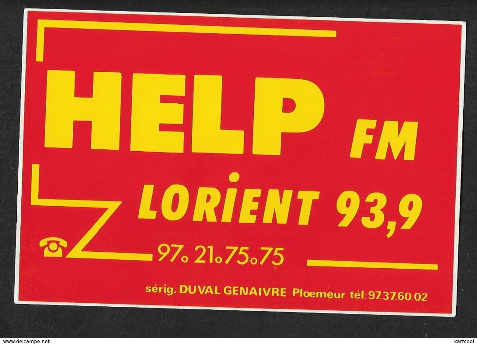 Radio Help Lorient  - Sticker Adhésif Autocollant - Autocollants