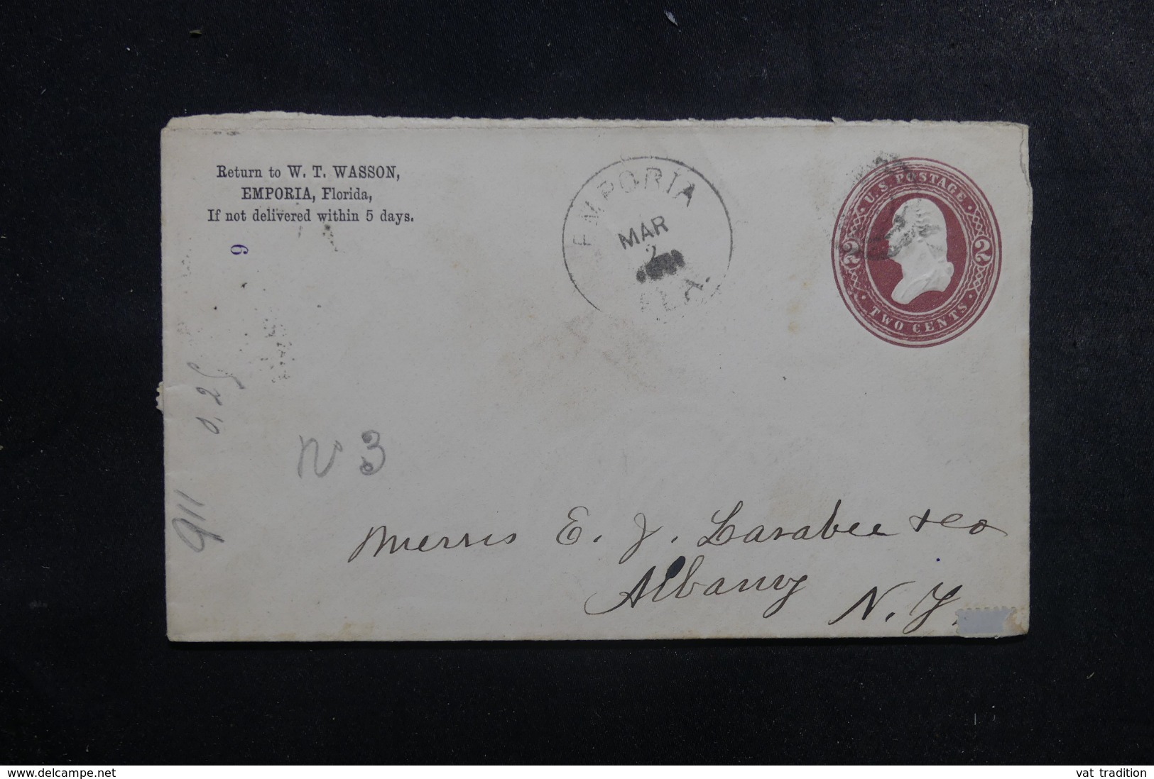 ETATS UNIS - Entier Postal De Emporia Pour Albany - L 44450 - ...-1900