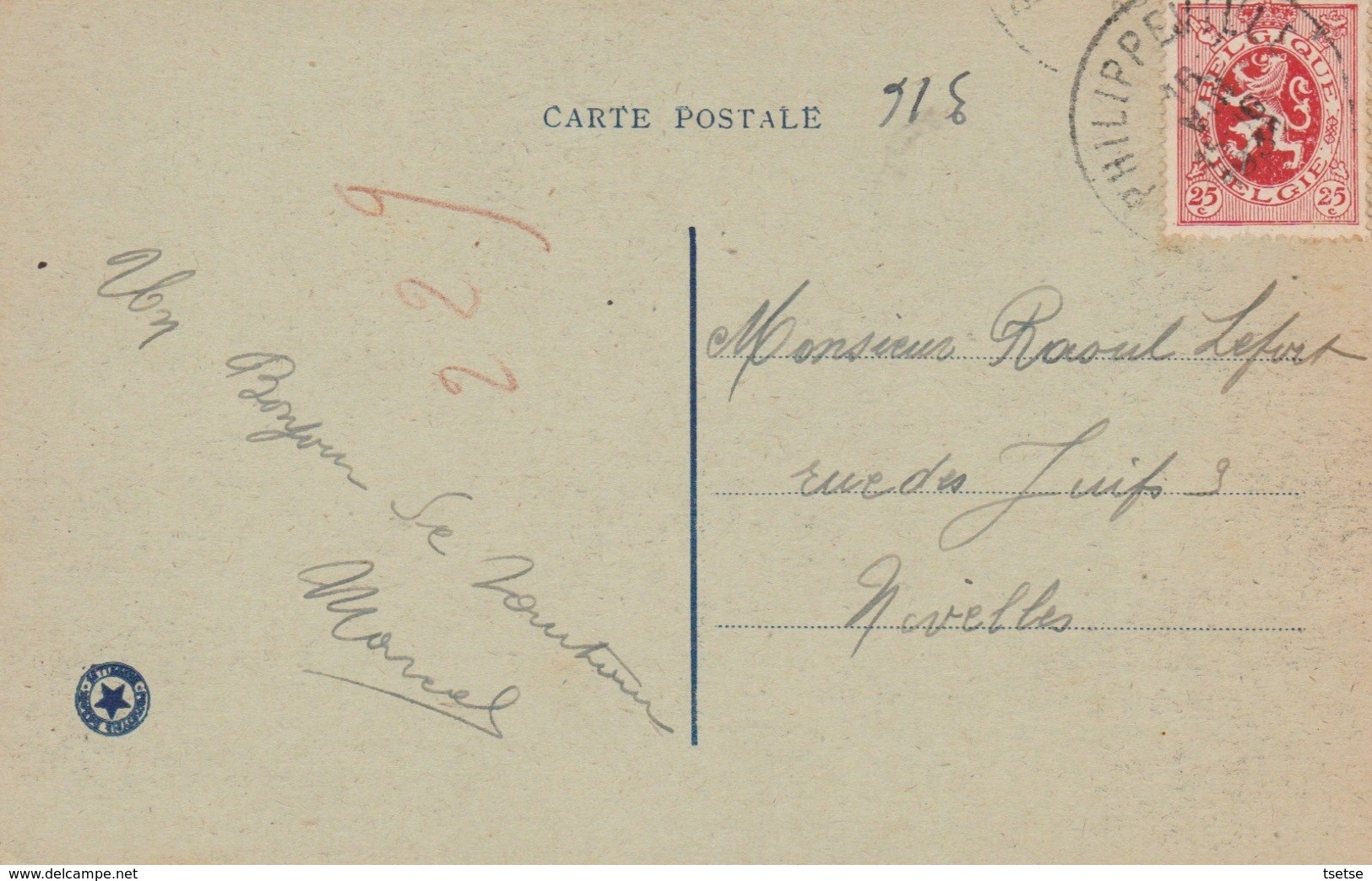 Philippeville-Sautour -Ruines Du Château-fort ... Historique - 1934 ( Voir Verso ) - Philippeville