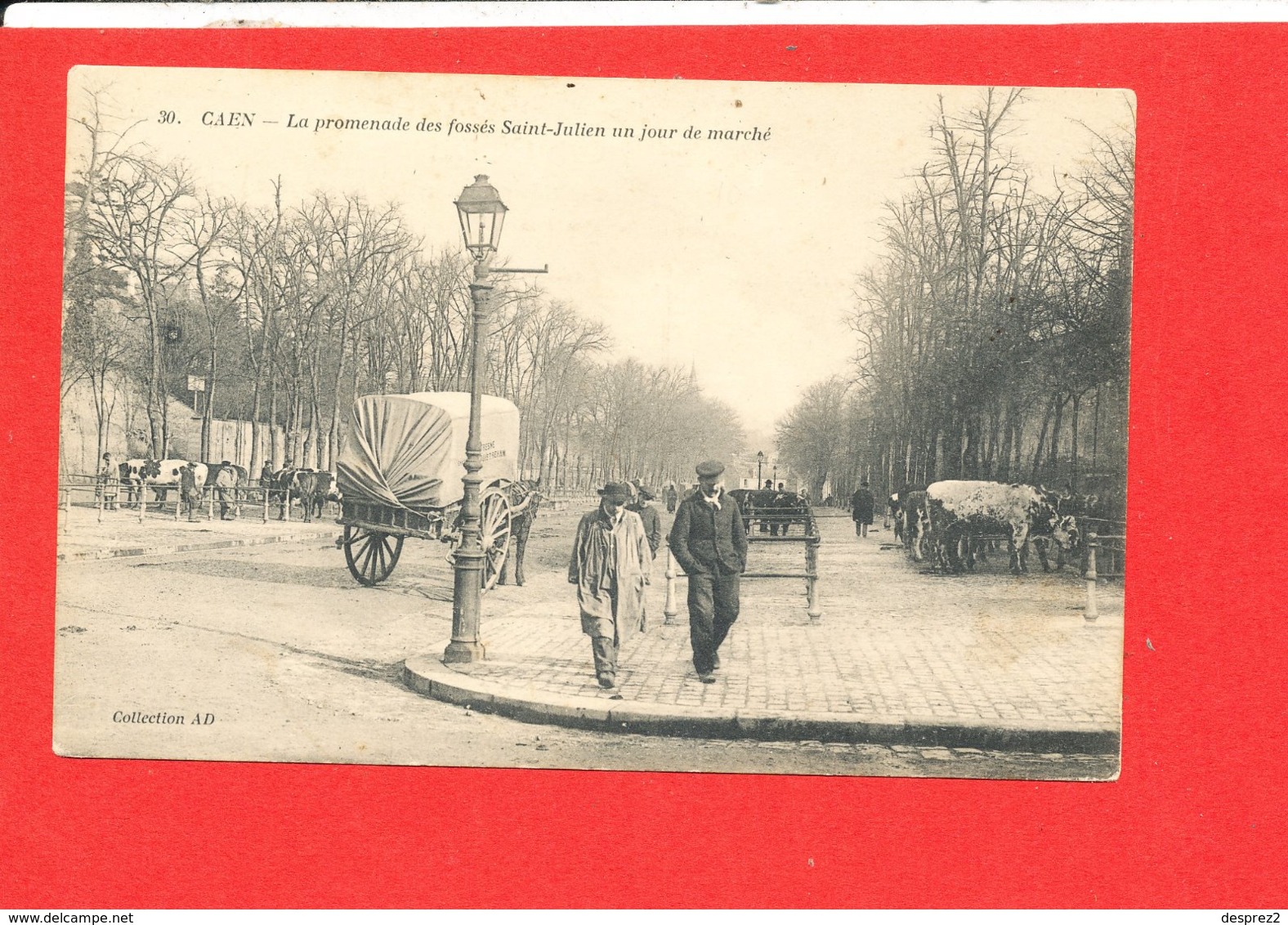 14 CAEN Cpa Animée Un Jour De Marché La Promenade Des Fossés Saint Fulien     30 Coll A D - Caen