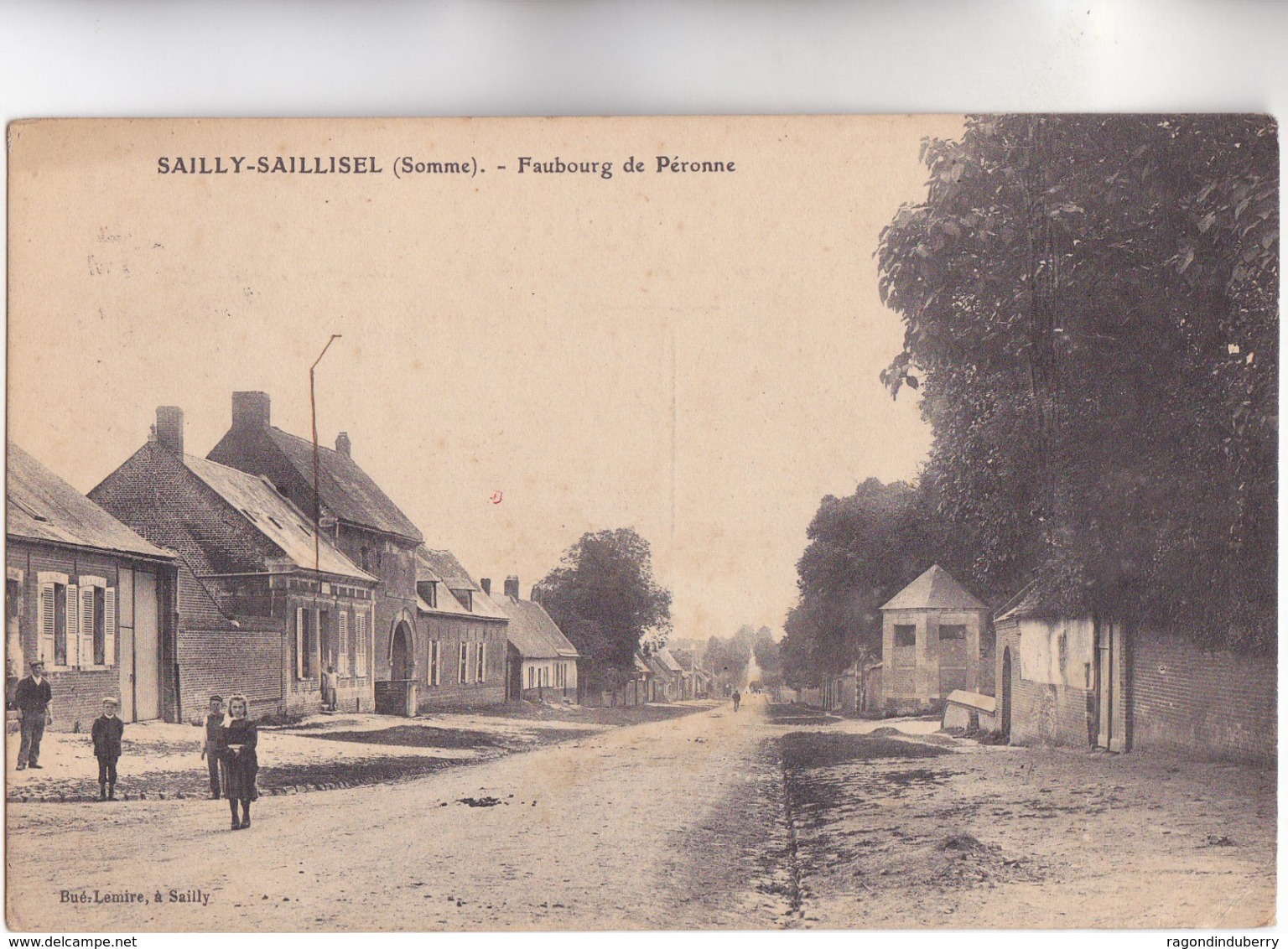 CPA - 80 - SAILLY-SAILLISEL (Somme) - Faubourg De Péronne Vers 1910 édition Lelong à Sailly - Otros & Sin Clasificación