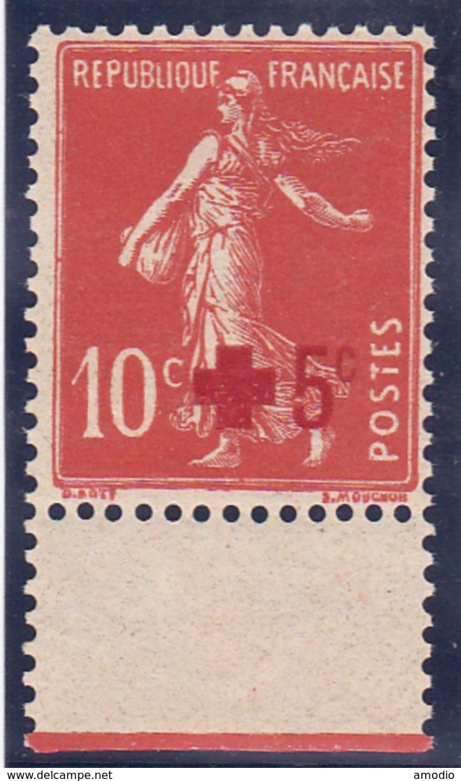 Semeuse Camée YT 146a Croix Rouge BDF N** MNH - 1906-38 Sower - Cameo