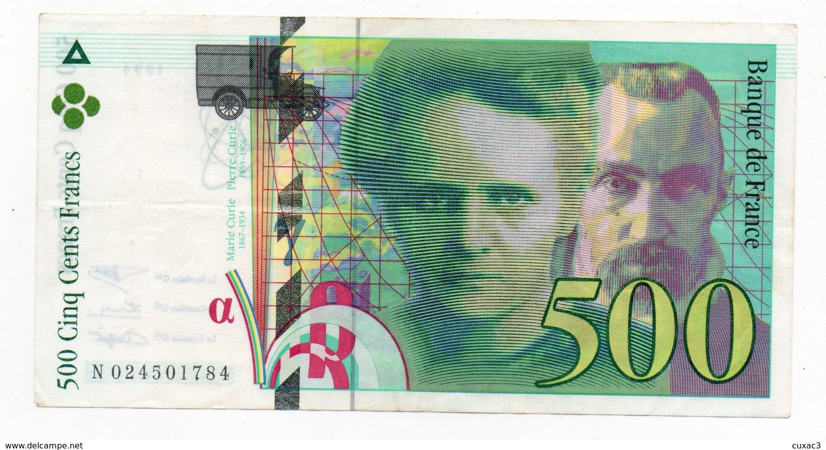 500 Francs - Marie-curie 1994 - 500 F 1994-2000 ''Pierre Et Marie Curie''