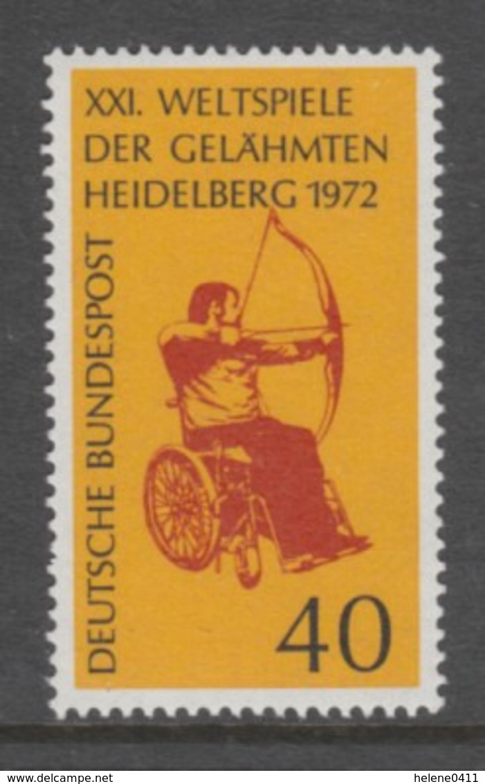 TIMBRE NEUF D'ALLEMAGNE FEDERALE - TIR A L'ARC (21E CONCOURS MONDIAL DES HANDICAPES, A HEIDELBERG) N° Y&T 579 - Boogschieten