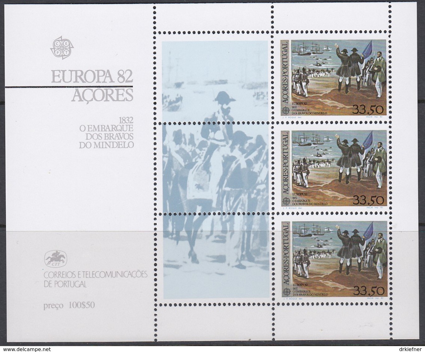 AZOREN Block 3, Postfrisch **, Europa CEPT:  Historische Ereignisse 1982 - 1982