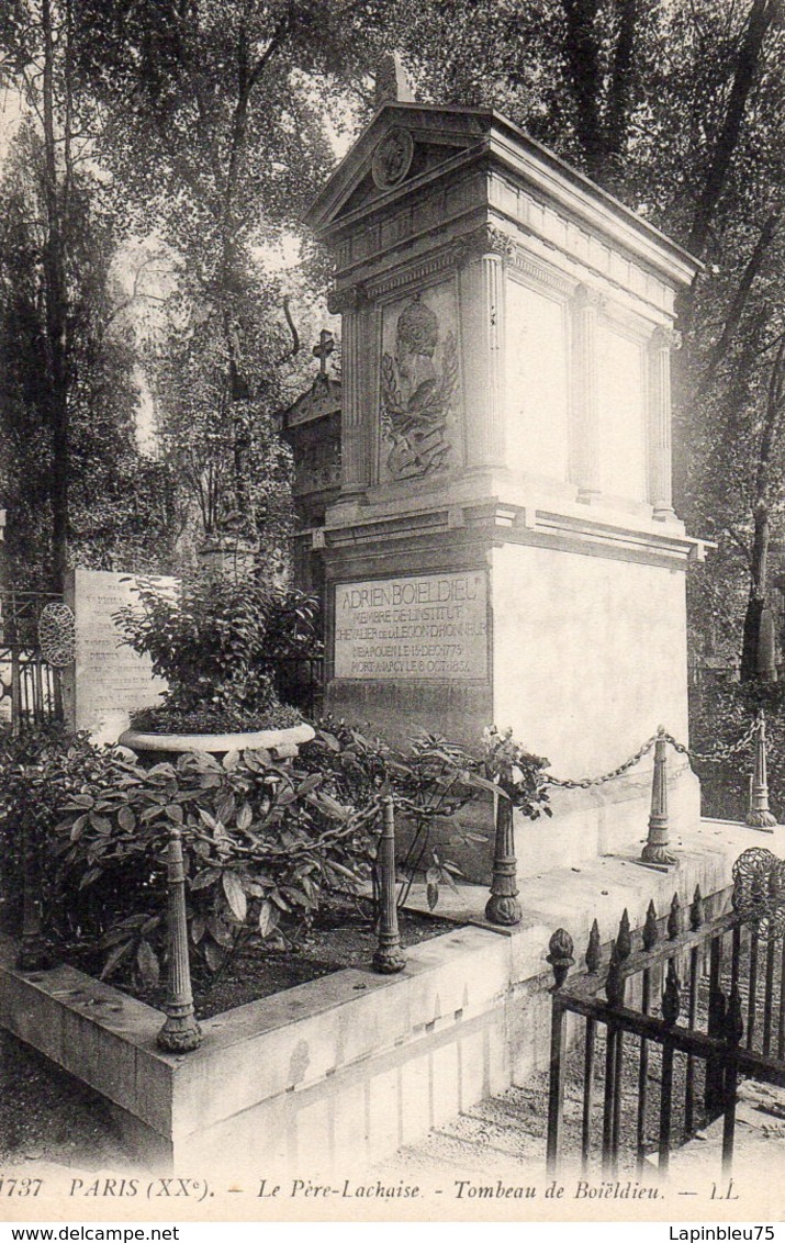 CP 75 Paris Cimetière Père Lachaise Boiëldieu Tombeaux Historiques 1737 LL - Autres Monuments, édifices