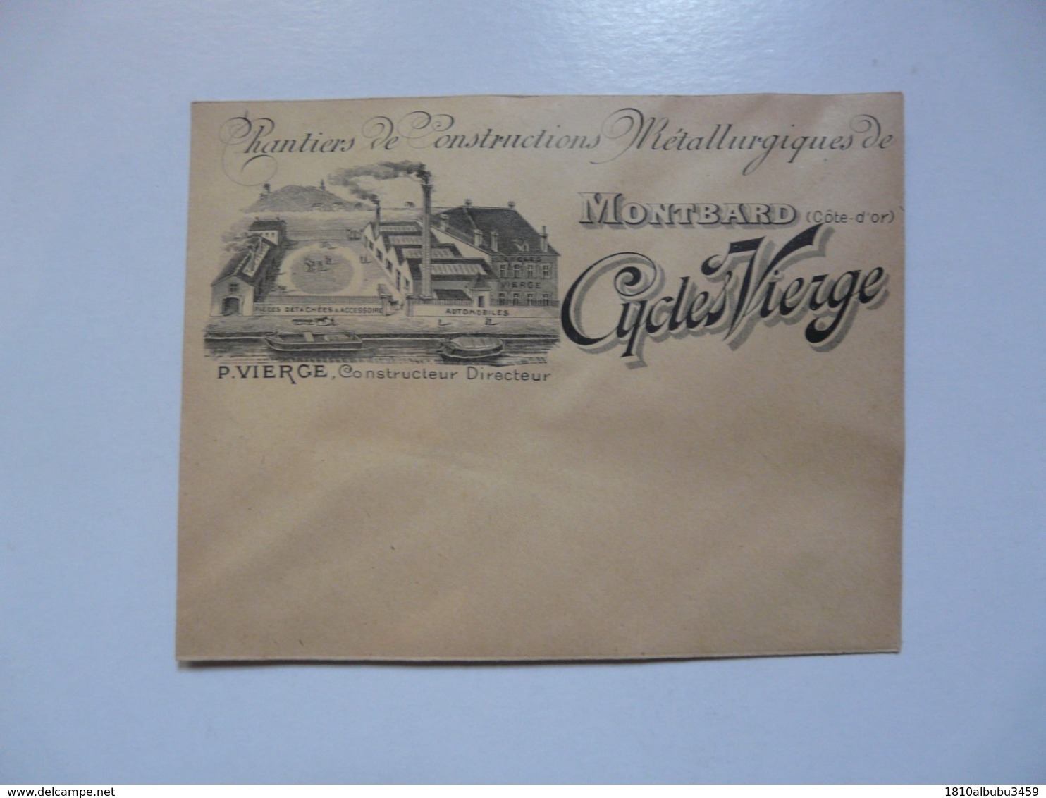 VIEUX PAPIERS - ENVELOPPE : CYCLES VIERGE - Montbard - 1800 – 1899