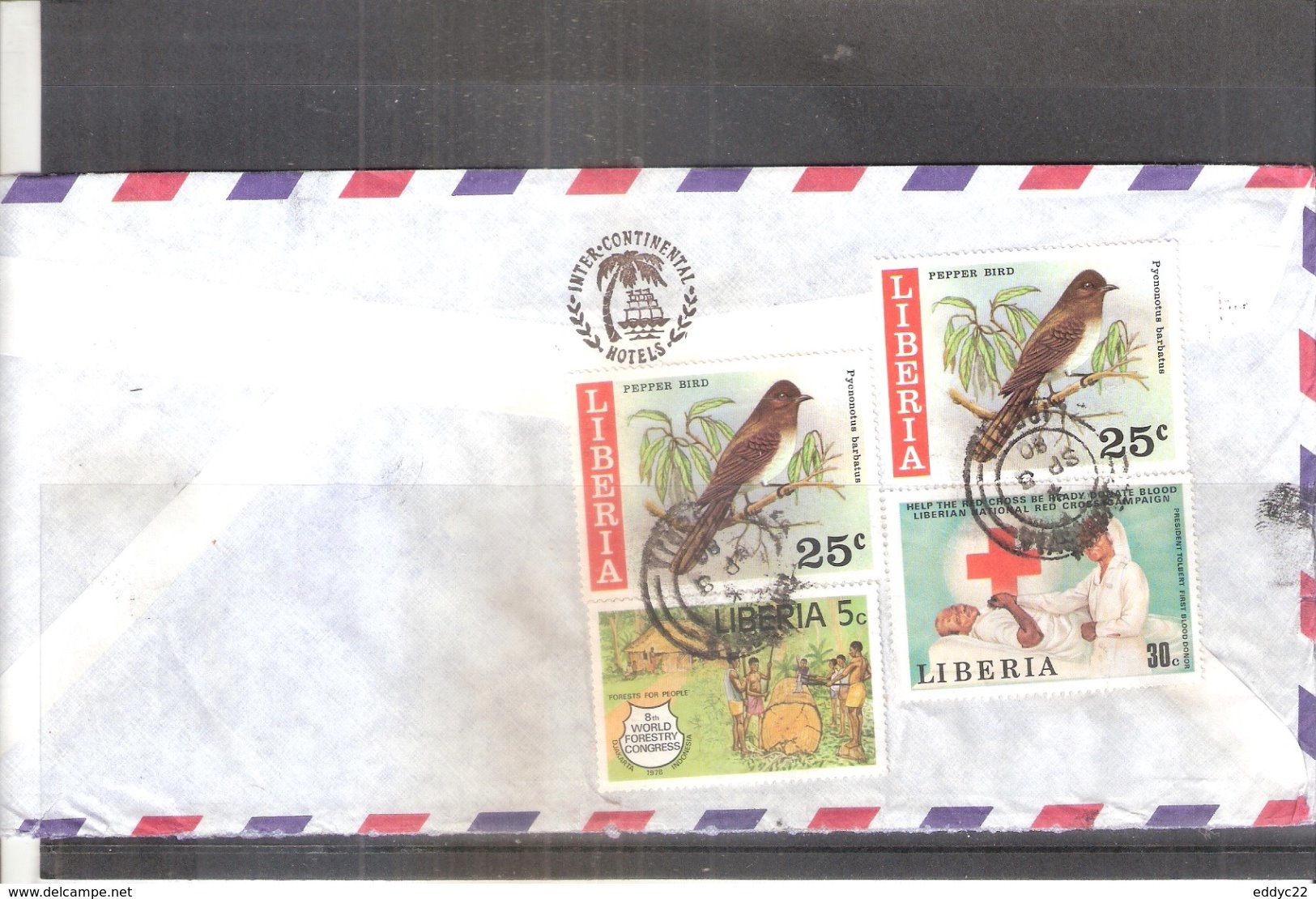 Hotel Cover From Liberia To Belgium - 1980 (to See) - Liberia