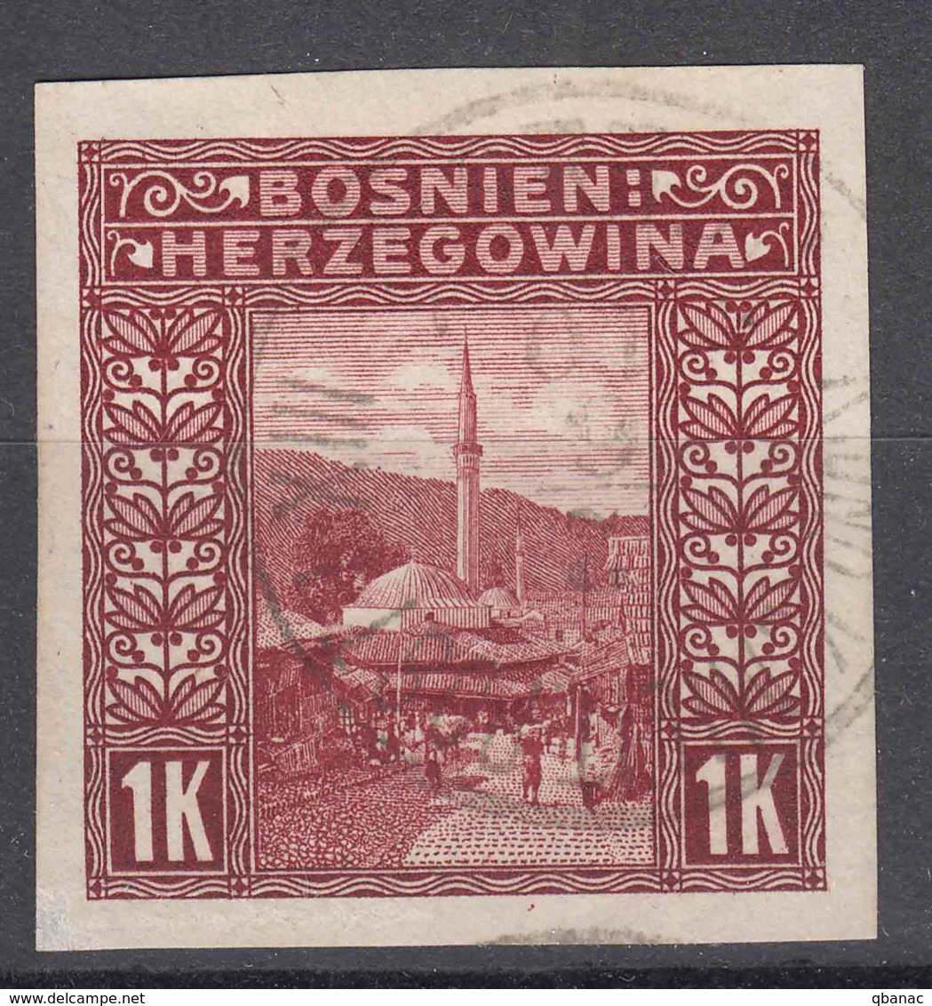 Austria Occupation Of Bosnia 1906 Pictorials Mi#42 U Imperforated, Used - Usados