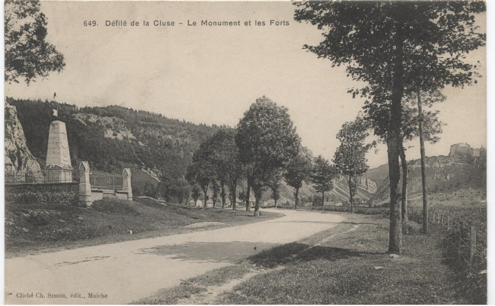 PONTARLIER, Le Défilé De La Cluse, Forts Et Monument  - . Ed Ch Simon 649 - Pontarlier