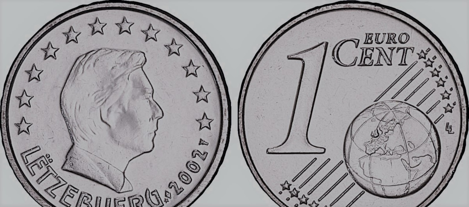 MONNAIE 1 Cent 2002 LUXEMBOURG  Euro Fautée Non Cuivrée Etat Superbe - Variétés Et Curiosités