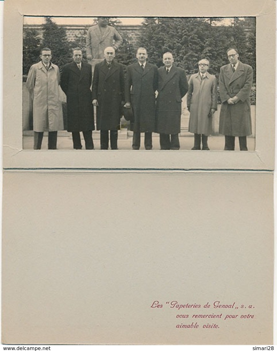 GENVAL - CARTE PHOTO ( Dans Une Pochette ) DU PERSONNEL DES PAPETERIE DE GENVAL MARDI 4 MARS 1952 - Autres & Non Classés