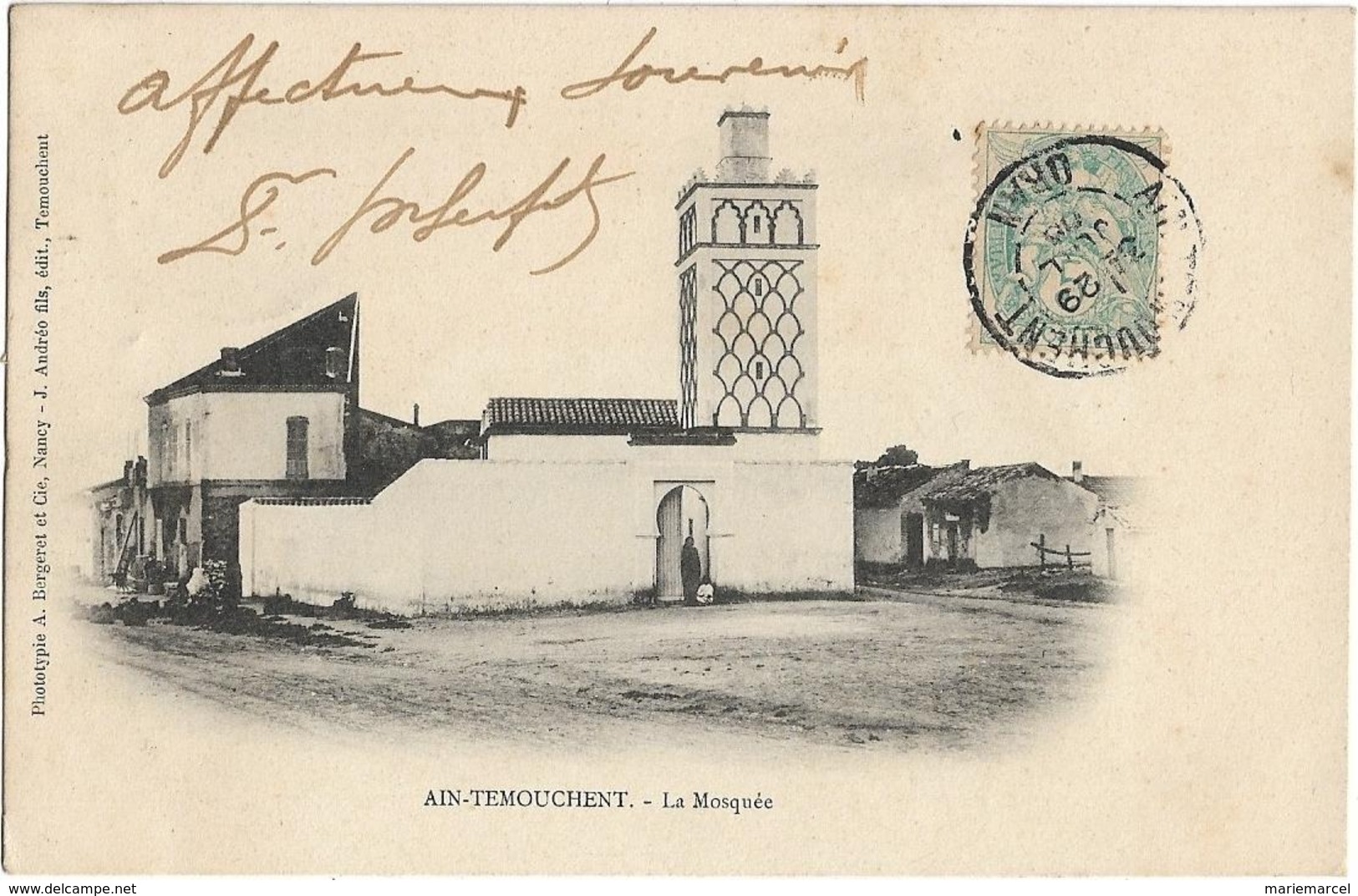 ALGERIE - AIN-TEMOUCHENT - LA MOSQUEE - PRECURSEUR - Carte Bergeret - Autres & Non Classés