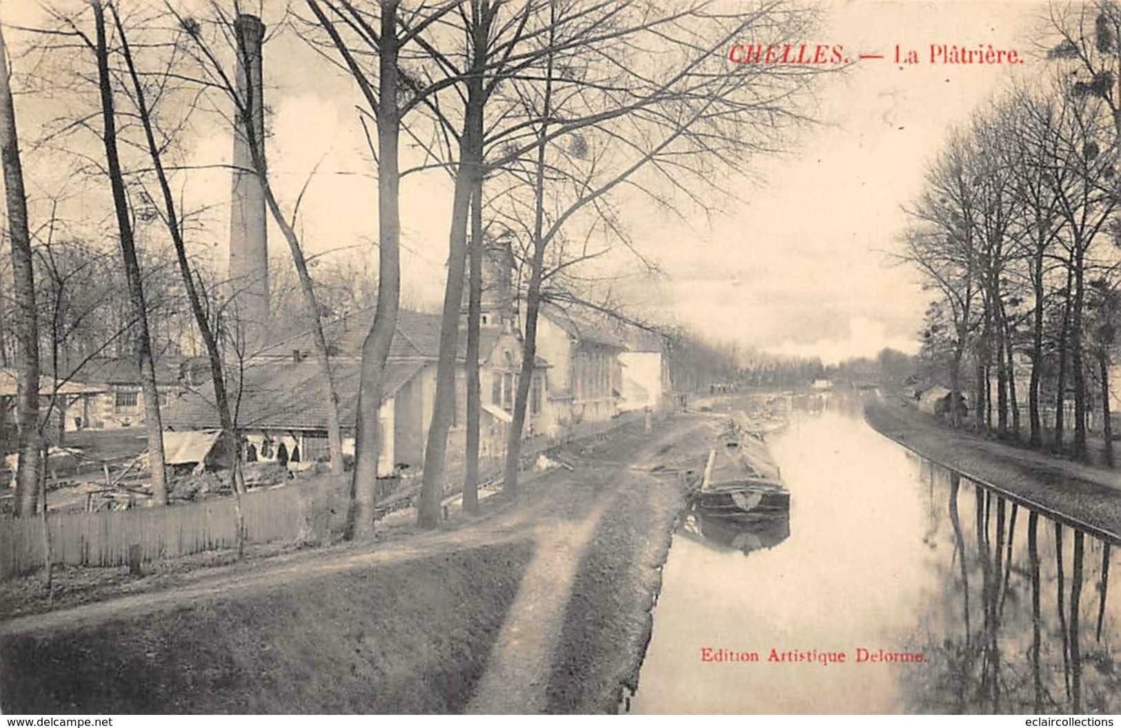 Thème    Navigation Fluviale .Péniche Écluse.Bac  77 Chelles.La Plâtrière   (voir Scan) - Binnenschepen