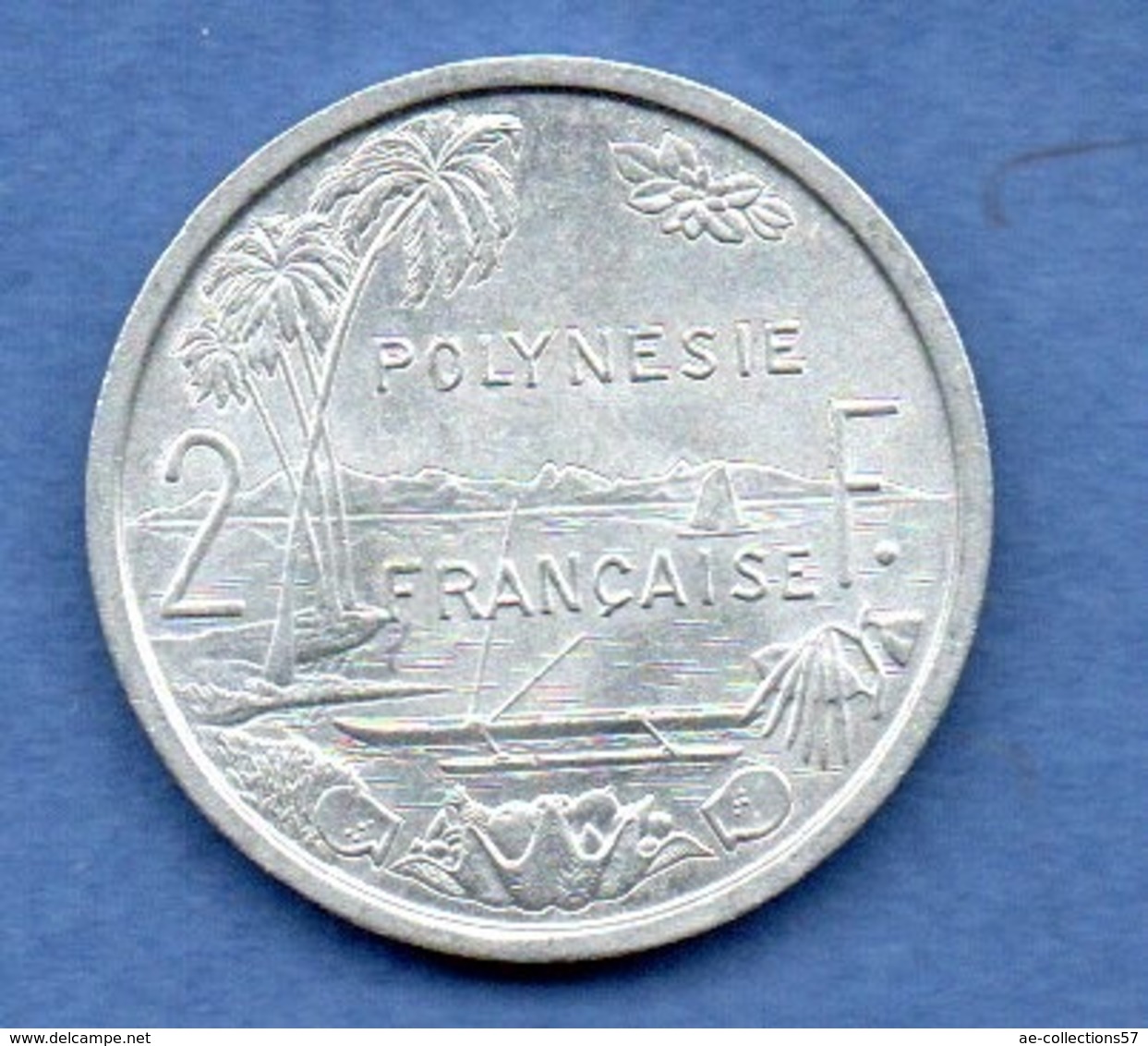 Polynésie Française  -  2 Franc  1965  -  état  SUP - Polynésie Française