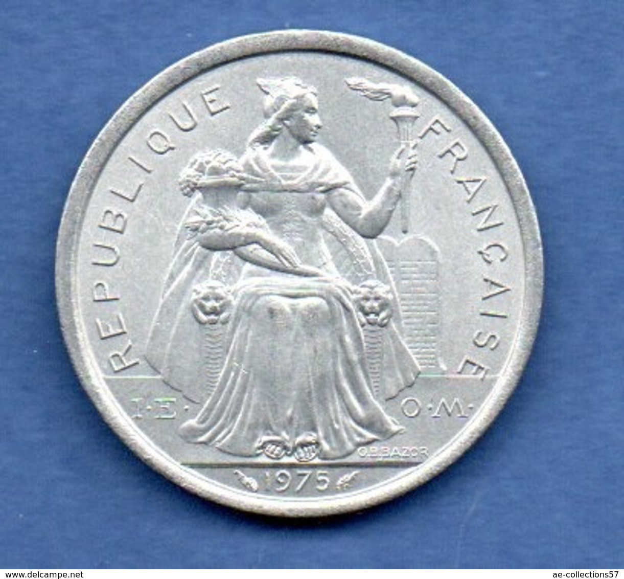 Polynésie Française  -  2 Franc  1975  -  état  SPL - French Polynesia