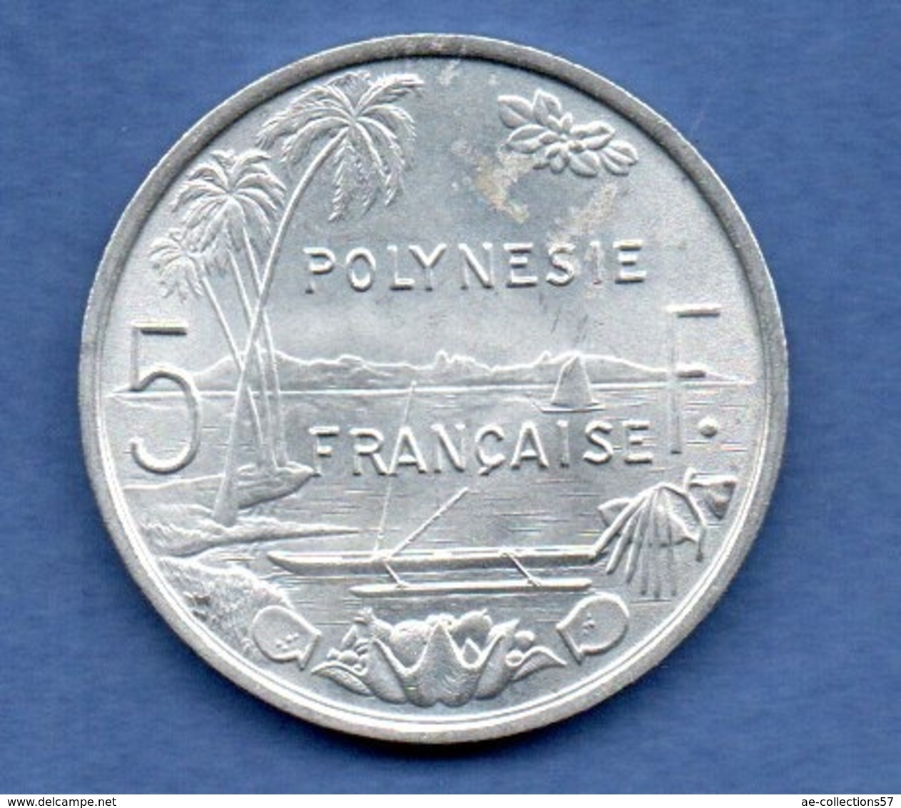 Polynésie Française  -  5 Franc  1975  -  état  SPL - French Polynesia