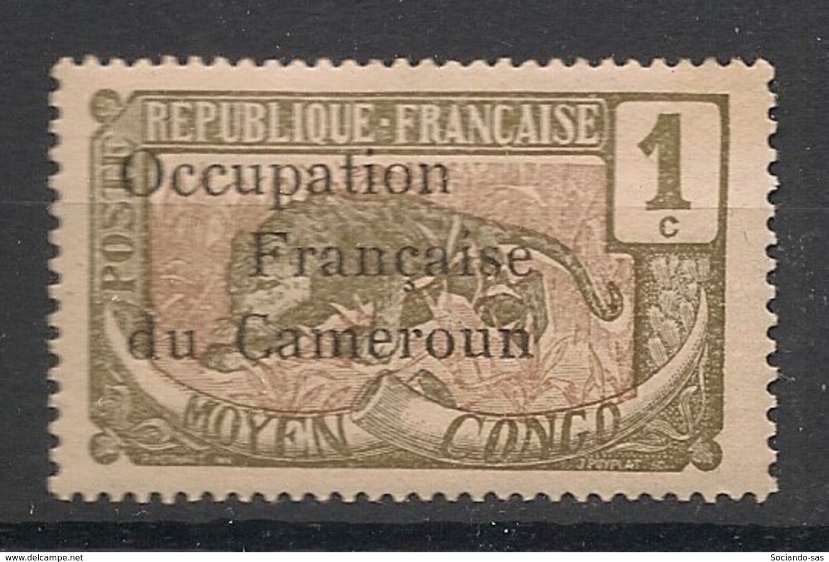 Cameroun - 1916 - N°Yv. 53 - Occupation Francaise 1c - Signé Calves - Neuf Luxe ** / MNH / Postfrisch - Ungebraucht