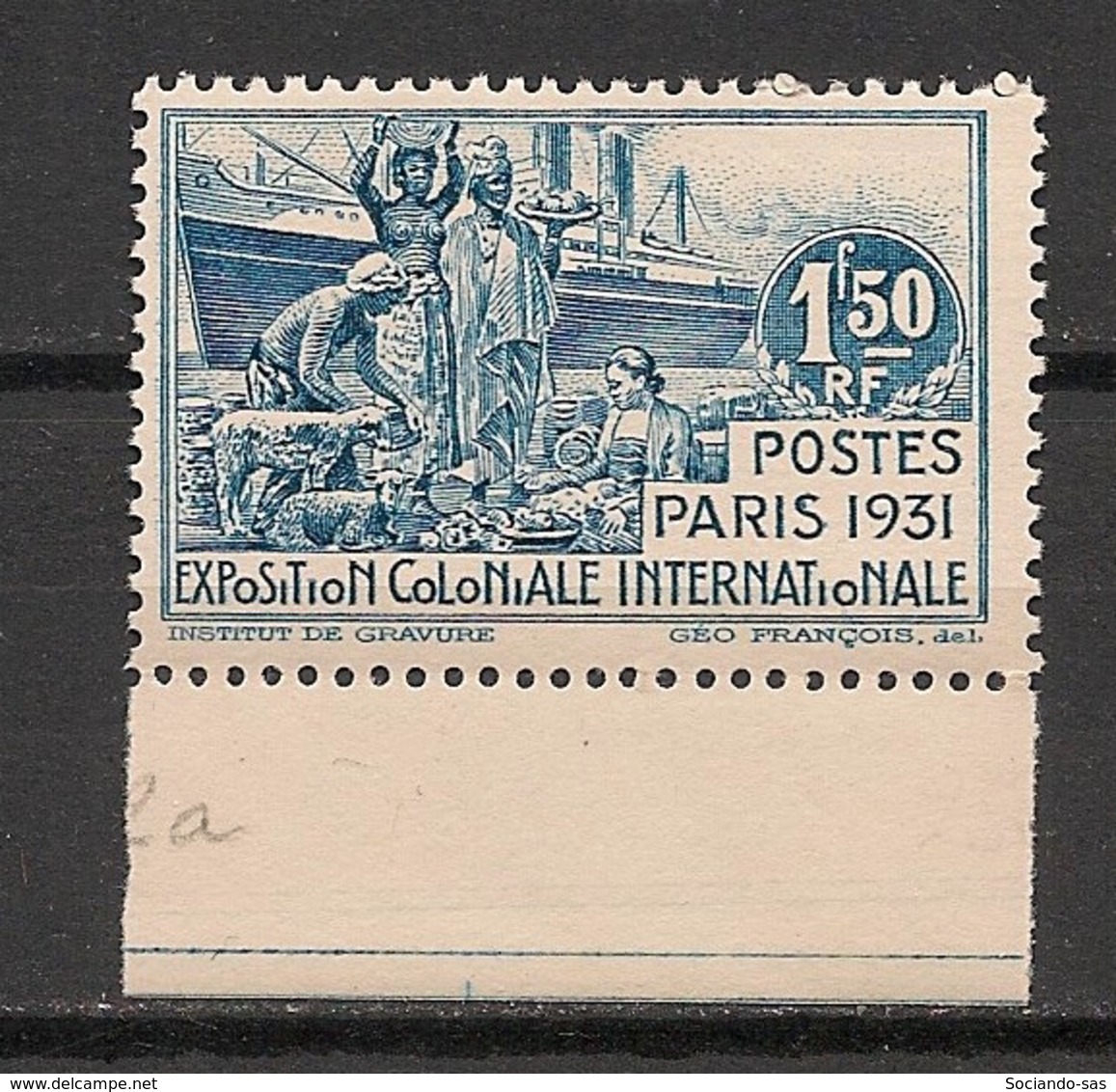 Cameroun - 1931 - N°Yv. 152a - Expo Coloniale 1f50 Bleu - Variété Sans CAMEROUN - Bdf - Neuf Luxe ** / MNH / Postfrisch - Neufs