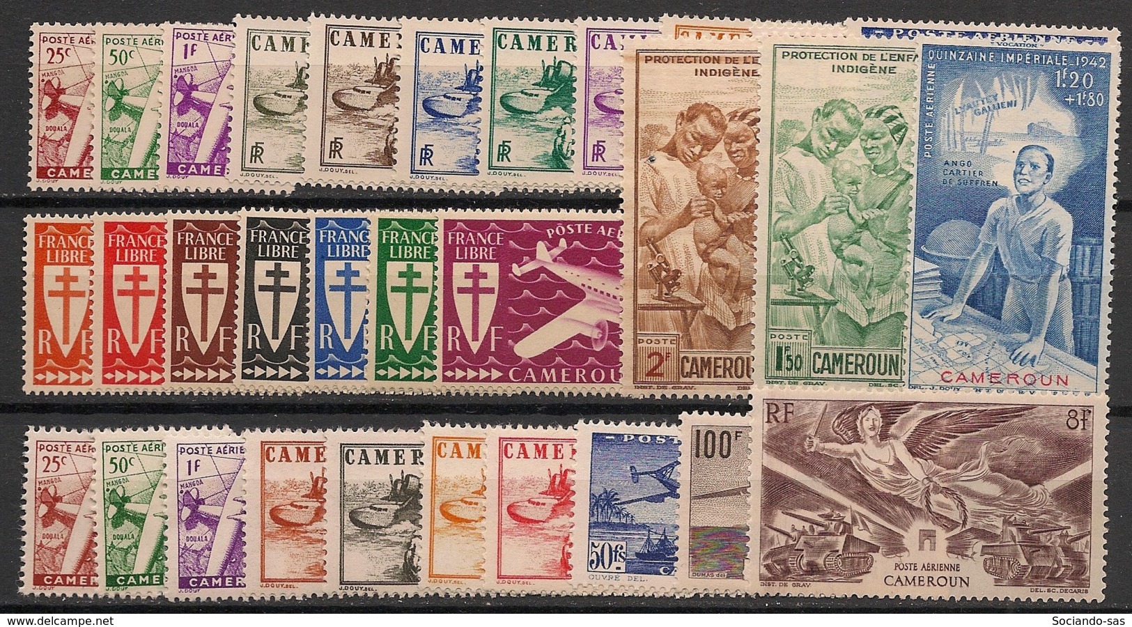 Cameroun - 1941-46 - Poste Aérienne PA N°Yv. 1 à 31 - Complet - 31 Valeurs - Neuf Luxe ** / MNH / Postfrisch - Luftpost