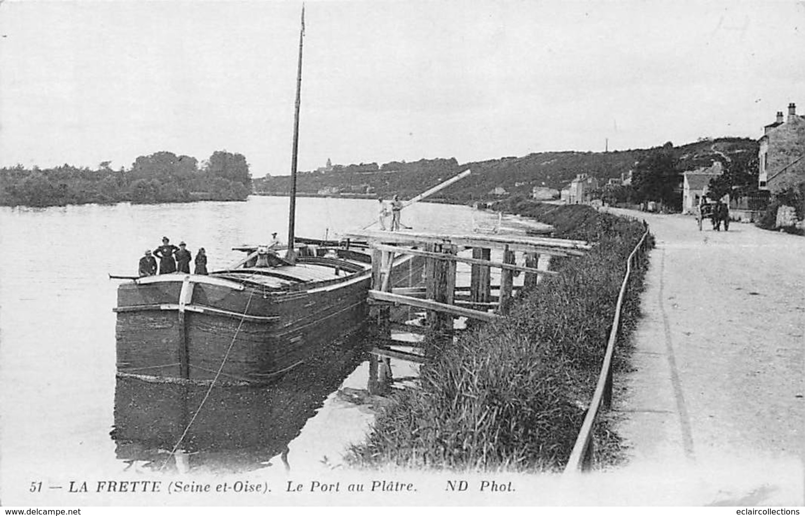 Thème    Navigation Fluviale .Péniche Écluse.Bac   95 La Frette   Le Port Au Plâtre     (voir Scan) - Péniches