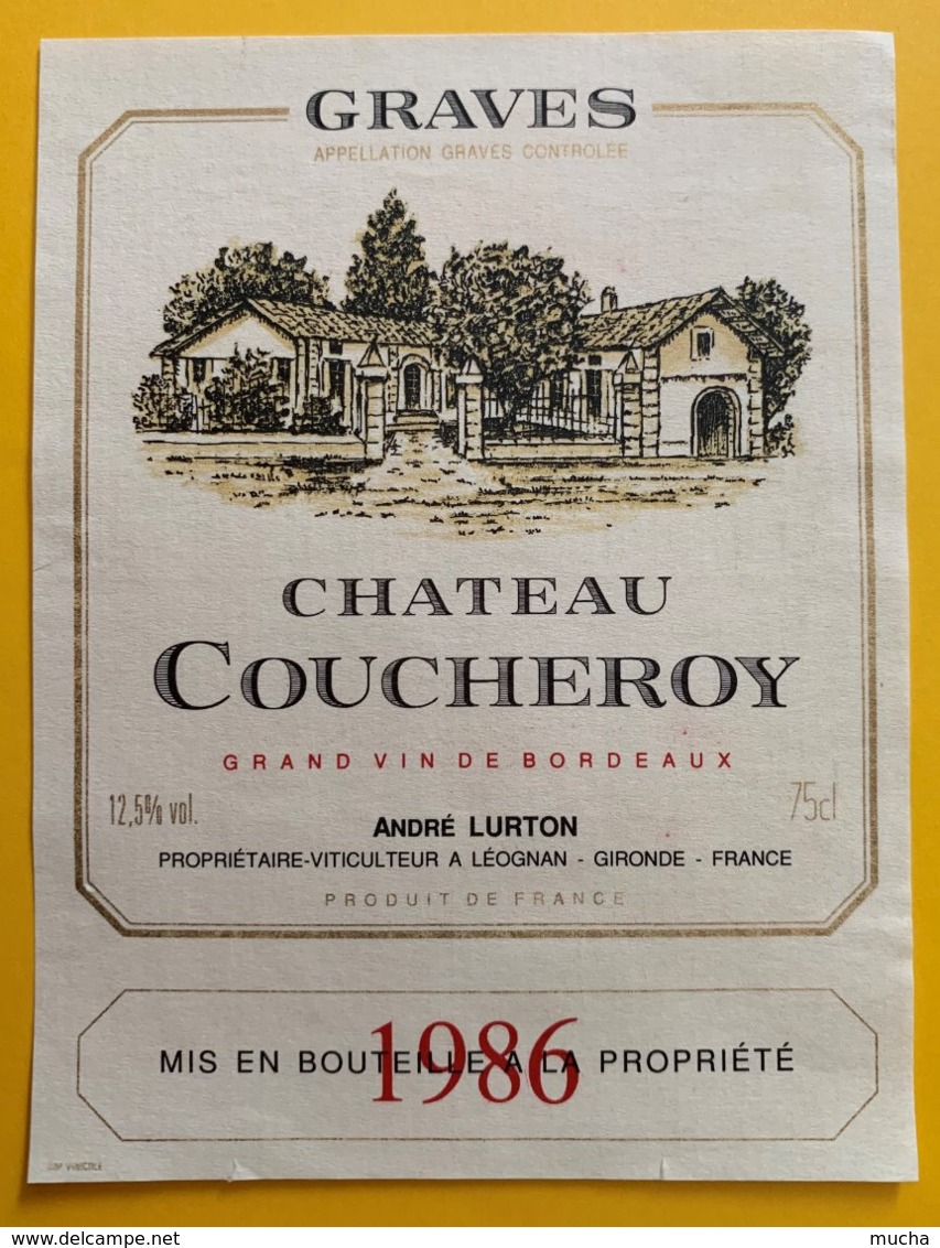 11972 - Château Coucheroy 1986 Graves - Bordeaux