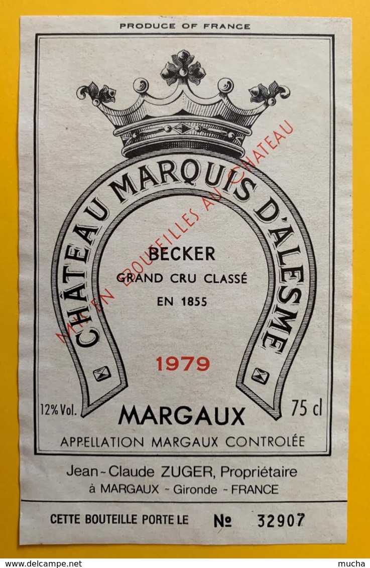 11978 - Château Marquis D'Alesme 1979 Margaux - Bordeaux