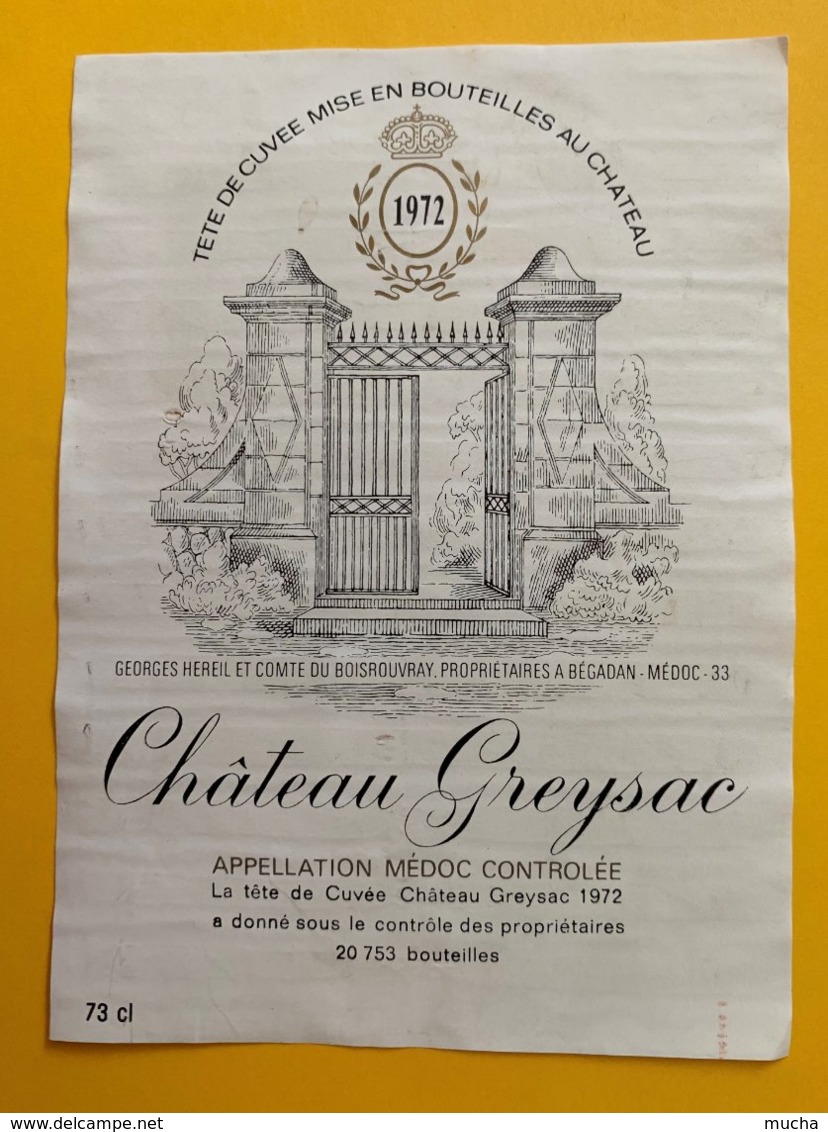 11979 - Château Greysac 1972 Médoc - Bordeaux