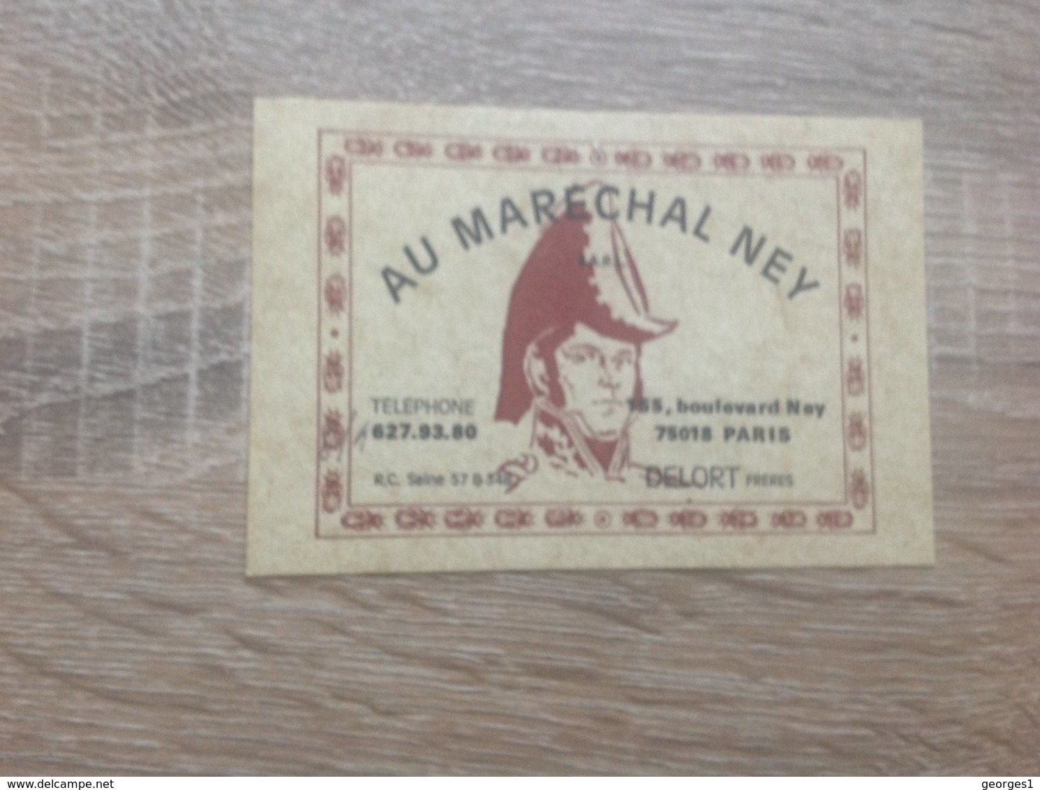 Ancienne Carte De Visite De Bar Brasserie    Au Marechal Ney    Paris 18 Eme - Cartes De Visite