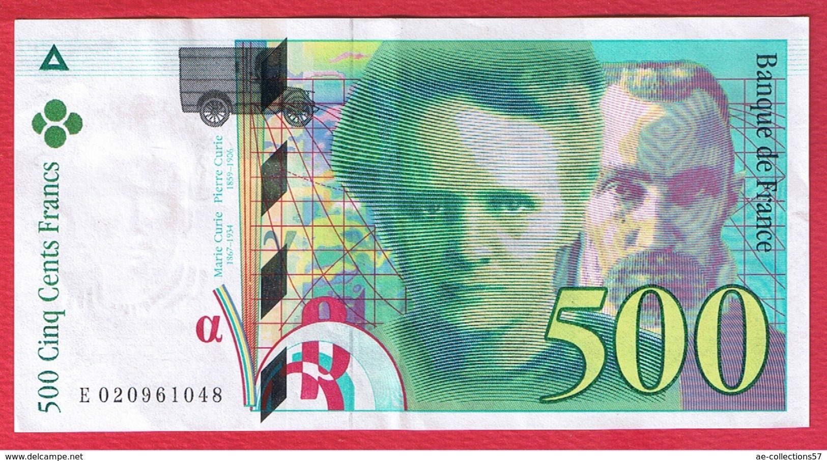 Curie  -  500 Francs 1994  -  état  SUP - 500 F 1994-2000 ''Pierre Et Marie Curie''