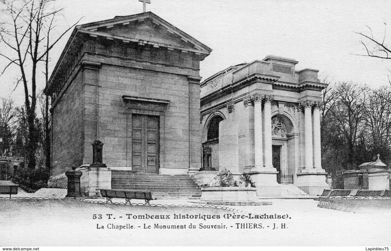 CP 75 Paris Cimetière Père Lachaise Thiers La Chapelle Monument Souvenir Tombeaux Historiques 53T JH Boisson - Autres Monuments, édifices