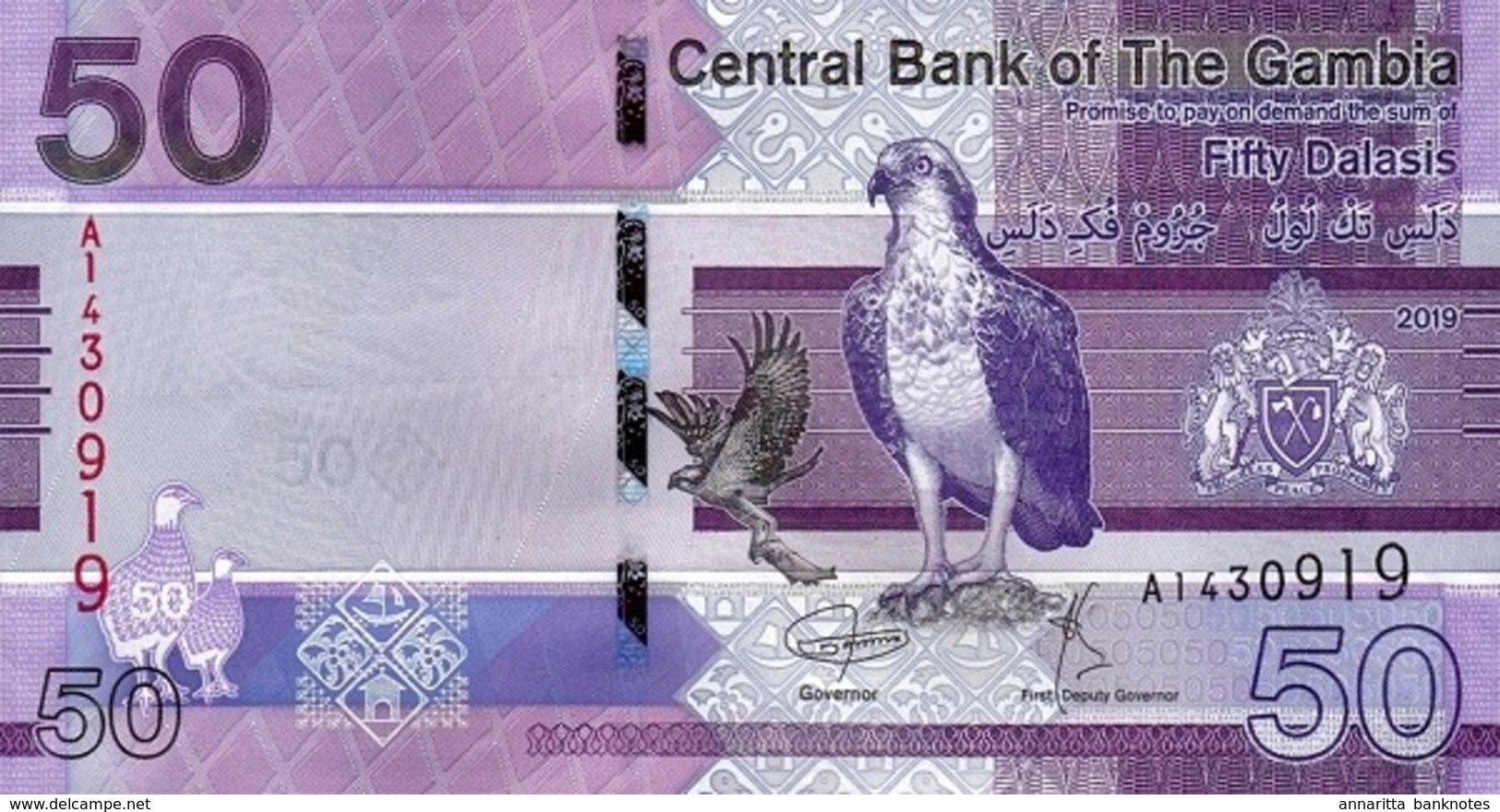 GAMBIA 50 DALASIS 2019 P-40a UNC  [GM238a] - Gambia